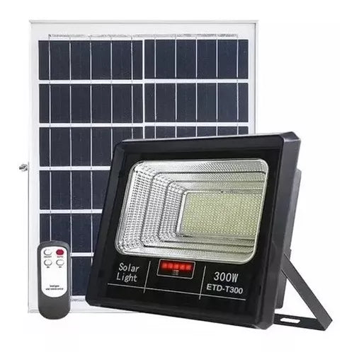 FOCO REFLECTOR SOLAR 300W CON PANEL SOLAR INDEPENDIENTE